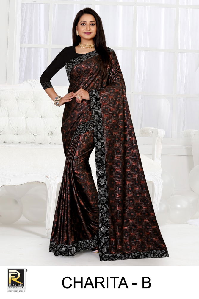 Ronisha Charita New Designer Party Wear Lycra Saree Collection